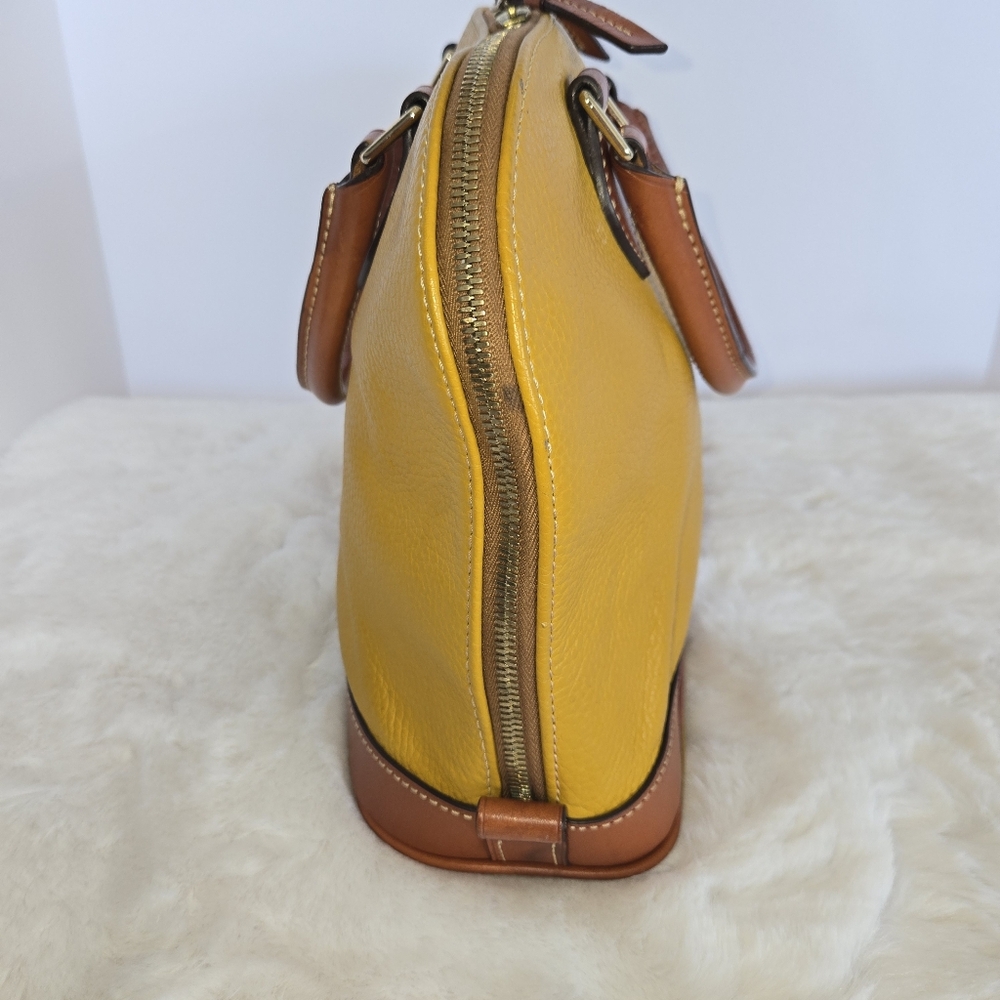 Dooney & Bourke Yellow Leather Satchel - Picture 4 of 14